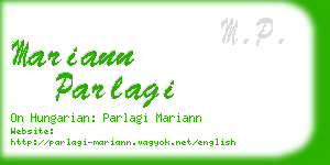 mariann parlagi business card